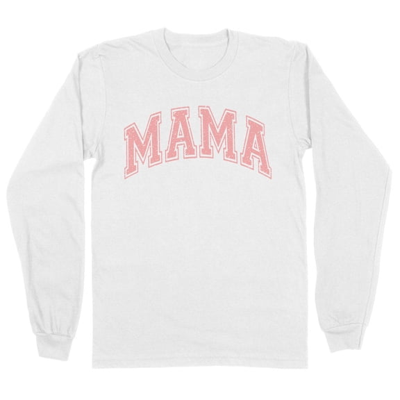 Pink Arched Mama Long Sleeve Shirt Unisex Large White