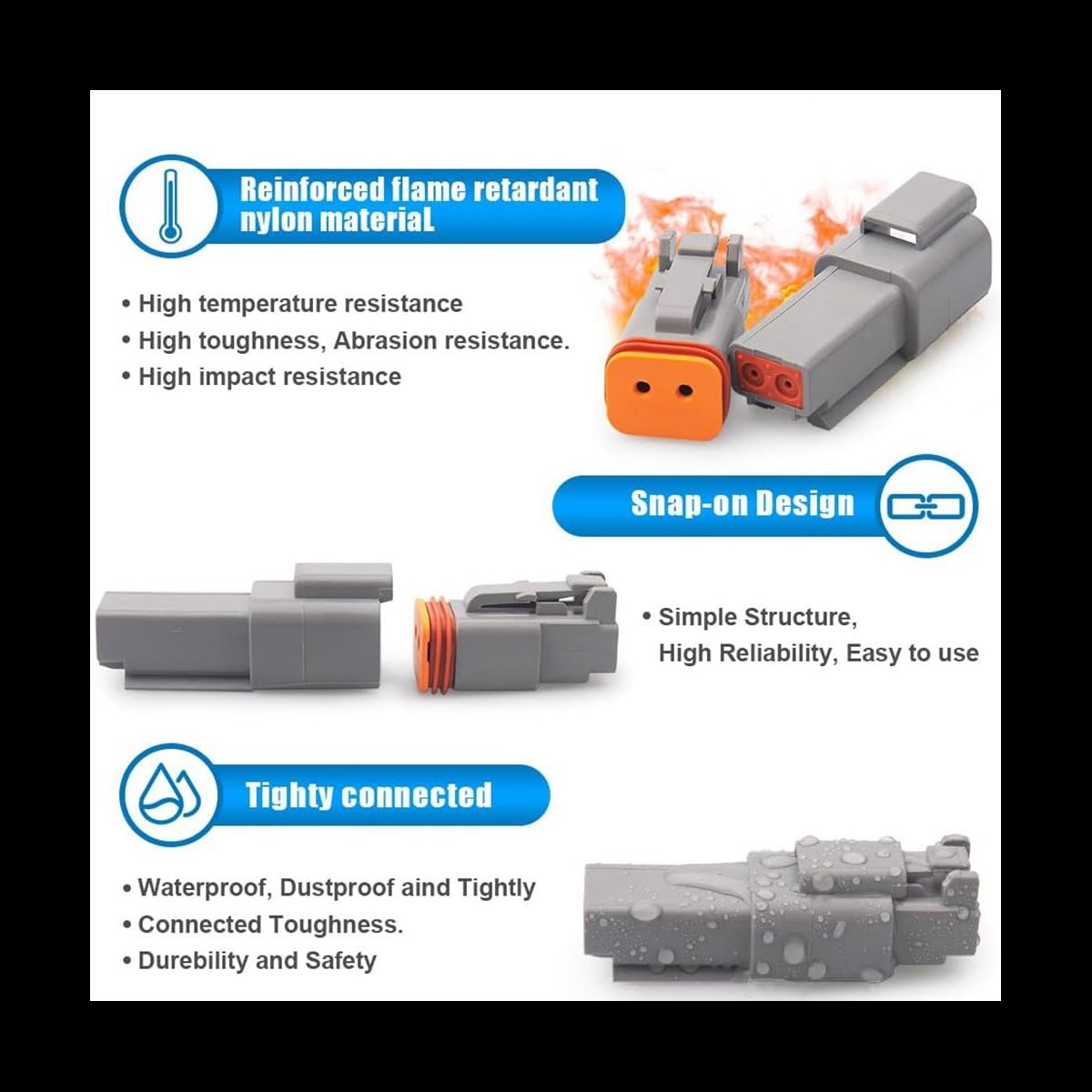 12 Kits DT Series Connector Kit 2 3 4 6 8 12 Pin Connectors IP68 Waterproof Automotive Electrical Connectors Plug