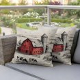 thumbnail image 4 of Farmhouse Pillow Covers 2 Pack Pastoral Landscape Watercolor Barn Farm Dairy Cow Retro Pillowcase Waterproof Outdoor Throw Pillow Cover for Patio Garden Square Cushion 24”x24”, 4 of 9