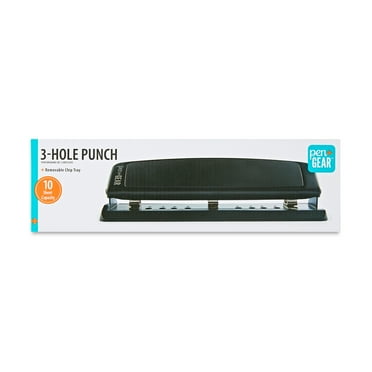 Pen+Gear 3-Hole Punch, 10 Sheet Capacity, Black