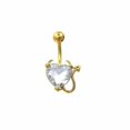 thumbnail image 3 of Belly Button Ring Gold Non- Dangle Devilish Heart 14ga, 3 of 4