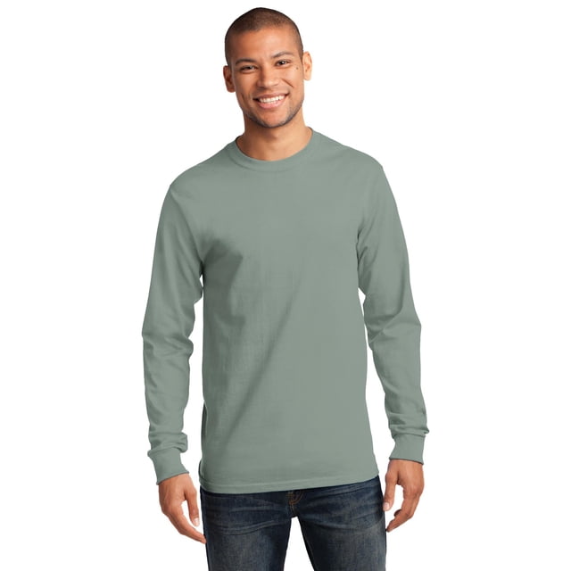 Camiseta esencial de manga larga alta Puerto & Compañía PC61LST Verde lavado a la piedra XLT