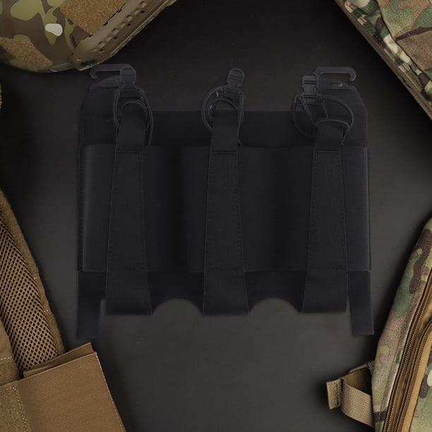 Bolsa con panel Triple Mag con respaldo de gancho y bucle de 5,56 mm (negro)