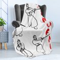 thumbnail image 4 of Japanese Soft Flannel Fleece Throw Blanket, Fight of Samurai with Katana on White Background Martial Art Pattern, Cozy Plush for Indoor and Outdoor Use, 70" x 90", Red Black, by Ambesonne, 4 of 5