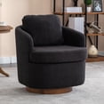 thumbnail image 2 of Yesfashion Sofa Chair, Swivel Accent Chair with Cushion, Solid Wood Round Bottom Legs, 360-Degree Upholstered Armchair Swivel Chairs for Living Room, Bedroom, Office, 2 of 7