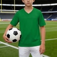 thumbnail image 2 of HVOBTTY Summer Toddler Kid's Short Sleeve V-Neck T-Shirt Solid Color Mesh Sport Comfortable Casual Wear Top, 2 of 5