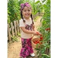thumbnail image 5 of BemeyourBBs Infant Baby Girl Hunting Clothes Toddler Baby Girls Summer Clothes 2 Pieces Outfit Bow Printed T Shirt with Jungle Camo Bell Bottom Flare Pants Set Headband, 5 of 9