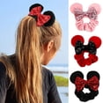 thumbnail image 3 of Diadema de Disney para Bebé y Niño, accesorios para el cabello con dibujos animados de Mickey y Minnie, banda elástica para el cabello de terciopelo dorado, Anillo para el cabello de Navidad, novedad, 3 of 5