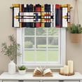 thumbnail image 3 of Modern Geometric Window Valance Curtain Mondrian Abstract Art Rod Pocket Short Curtain for Living Room, Bedroom & Kitchen Window Decor 60x18in, 3 of 8