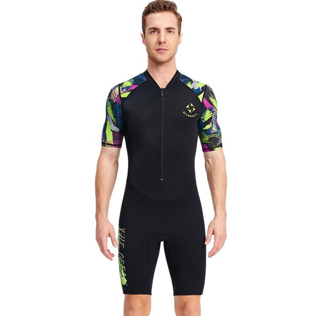Traje Neopreno Corto Y Cálido Una Sola Buceo Licra Manga Larga para Hombre 1 5 Mm Con Frontal Goma Cloropreno Secado Rápido Mantiene El Calor Bucear Natación Surf