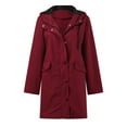 thumbnail image 1 of Baberdicy Plus Size Tops Rain Jacket Women's Breathable Large Sizes Raincoat Black Softshell Jacket Yellow Outdoor Jacket Transition Jacket Lightweight Jacket with Hood for Spring Autumn Hik Red, 1 of 6