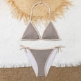 thumbnail image 6 of mgoYE Girl Swimsuit Size 14-16 Bikini Girl's 2 Piece Swimsuit Solid Spaghetti Strap Bikini Sets Beach Bathing Suit Swimwear for Teen Girls(Grey,14-15 Years), 6 of 8