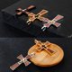thumbnail image 4 of Collar cruzado Qarigey de múltiples capas Fe religiosa Negro AP017299-03, 4 of 6