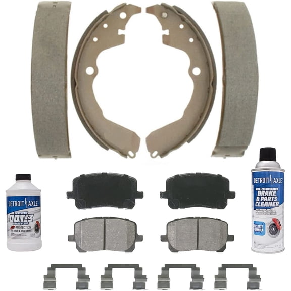 Detroit Axle - FWD Front Ceramic Brake Pads & Rear Brake Shoes Replacement for 2003-2008 Toyota Matrix Pontiac Vibe
