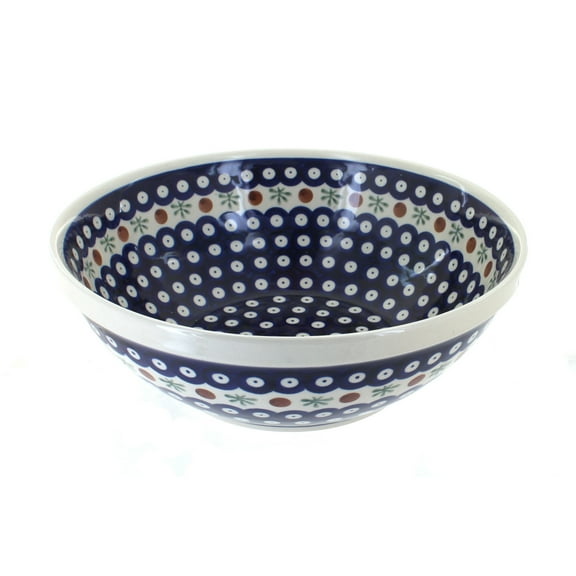 Blue Rose Polish Pottery Nature Large Serving Bowl