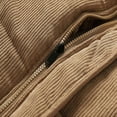 thumbnail image 6 of IYTR Mens Winter Warm Thick Corduroy Jacket Long Sleeve Casual Outdoor Coat Solid Color Zip Up Jacket Outerwear (Khaki,L), 6 of 9