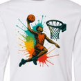 thumbnail image 4 of Inktastic Colorful Basketball Art for Sports Enthusiasts Long Sleeve Youth T-Shirt, 4 of 5