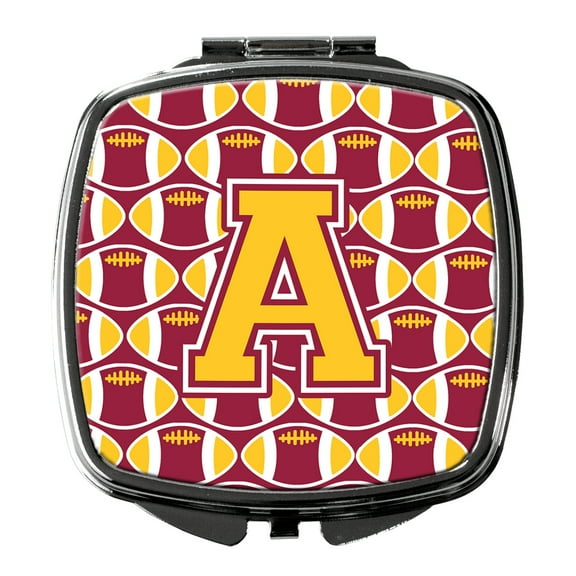 Letter A Football Maroon and Gold Compact Mirror