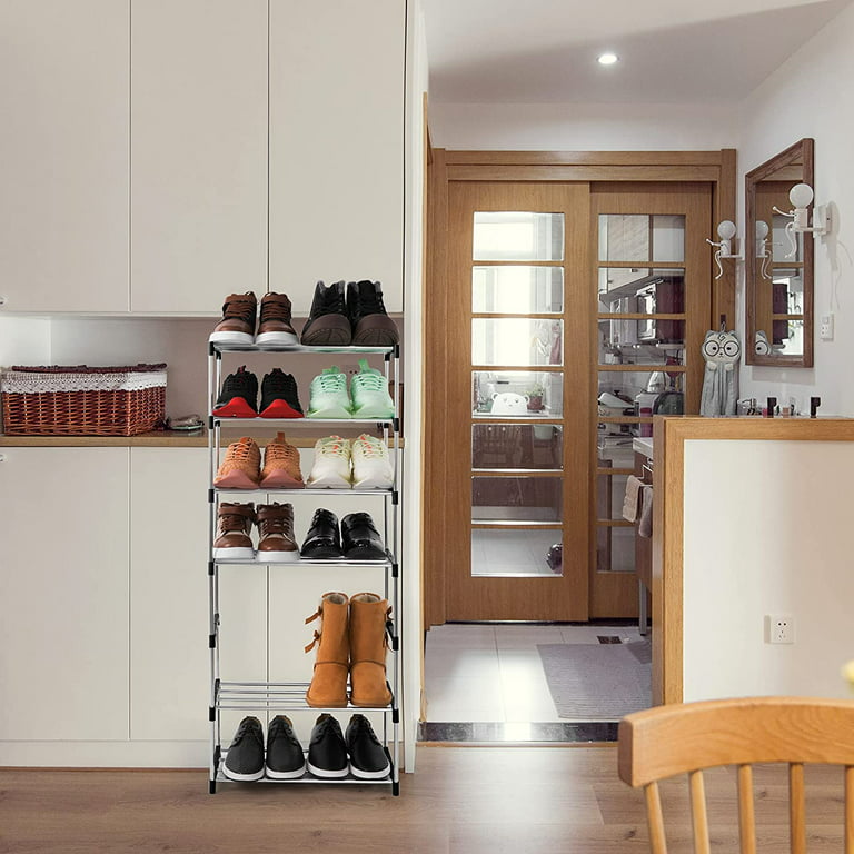 4-Tier Small Shoe Rack .Stackable Shoe Shelf Storage Organizer for Entryway  Hallway Closet Bathroom Living Room Back to School Storage Organizer