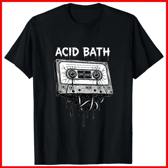 Acid Bath Cassette Silhouette Sludge Metal Band Logo Wear Unisex T-Shirt V19298, up to size 5XL