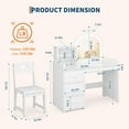 thumbnail image 6 of Litake Kids Vanity Desk with Mirror and Lights, Pink Princess Wooden Makeup Vanity with Chair, Storage Shelves and Drawers, 2-in-1 Girls Dressing Table, 6 of 7