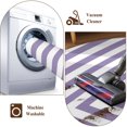 thumbnail image 6 of Purple White Geometric Round Area Rug 6 FT, Non Slip Bedroom Area Rug, Square Minimalist Modern Washable Soft Circular Carpet Non-Shedding Floor Mat for Kitchen Dining Room Home Office Kids Room, 6 of 7