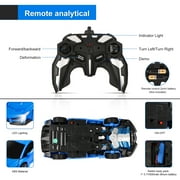 Carsky Remote Control Car for Kids, 1:18 Transform Robot Toys, 2.4Ghz 360°Rotating RC Stunt Race Car Toys for Kids Boys 5-8