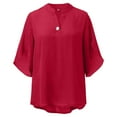 thumbnail image 4 of Sngxgn Tshirts for Women Short Sleeve Tops Loose Fit Basic Tees(Red,S), 4 of 5