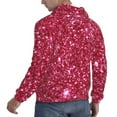 thumbnail image 6 of Naloa Pink Glitter Men's Casual Hooded Collar Drawstring Hoodies Pullover Sweatshirts Casual Long Sleeve Shirts-Small, 6 of 7
