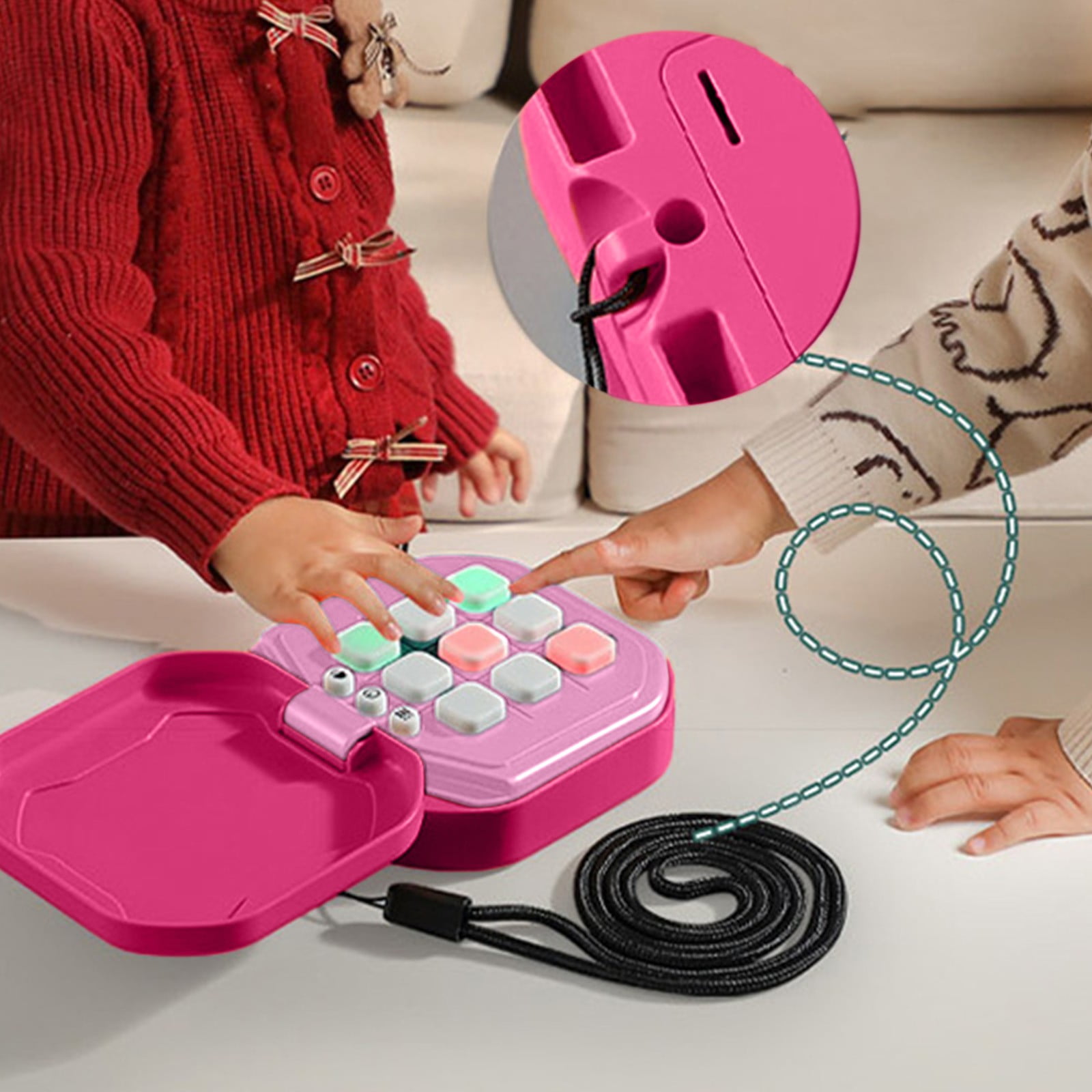 Pink Durable Plastic Tic Tac Toe Set With Electronic Features For