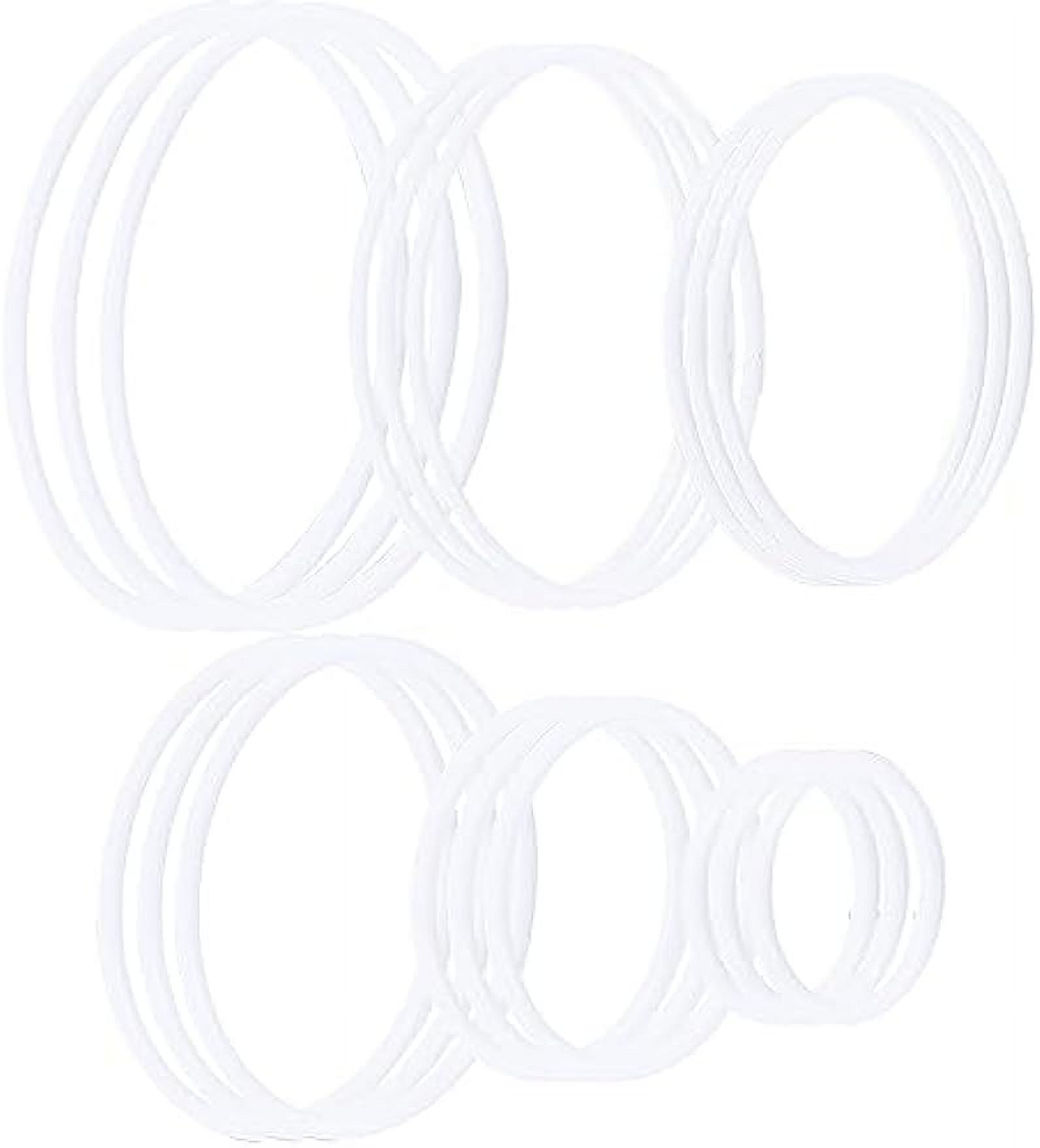 18pcs 6 Styles Dream Rings Catcher White Plastic Rings for Crafts Macrame Hoops Catch Dream Circle Woven Web Net, Size: 60~160x5~7mm