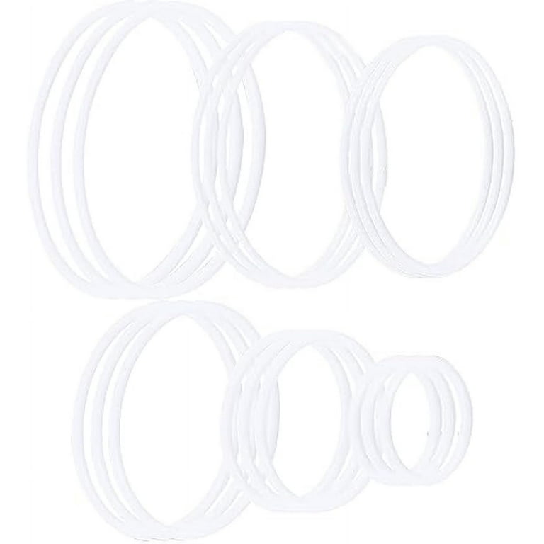 18pcs 6 Styles Dream Rings Catcher White Plastic Rings for Crafts Macrame Hoops Catch Dream Circle Woven Web Net, Size: 60~160x5~7mm