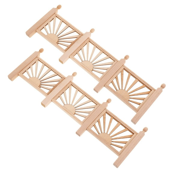 LABELEPH Balcony Decor Dollhouse Handrail 2Pcs 9.1X3.1X0.4In