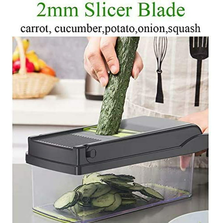 Alrens Vegetable Slicer With Stainless Steel Blades, 12 In 1 Multifunction  Onion Chopper, Vegetable Slicer, Fruit Slicer, Onion Slicer For Slicing Fru