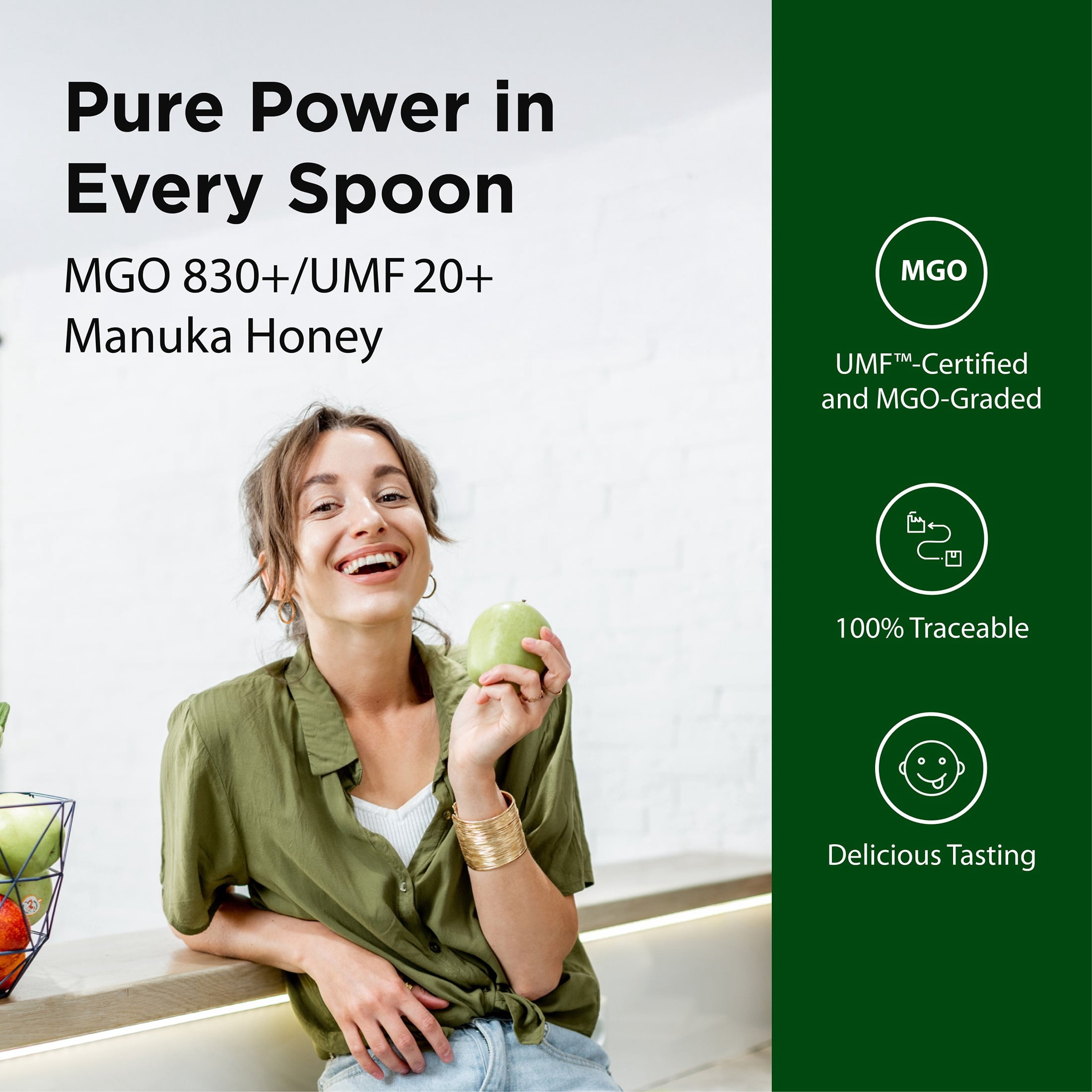 Flora - Manuka Honey, MGO 800+, UMF 20+, Sustainable, Traceable, 8.8 Oz