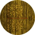 thumbnail image 1 of Ahgly Company Machine Washable Indoor Round Abstract Yellow Contemporary Area Rugs, 3' Round, 1 of 4