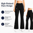 thumbnail image 4 of MASKERT Women's Fleece Lined Flare Pants, High Waisted Stretch Casual Pants, Water Resistant Warm Pants with 4 Pockets for Outdoor Travel and Daily Wear, 4 of 9