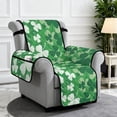 thumbnail image 2 of TSOVTHRID Green Shamrock Leaf Print Recliner Cover with Pocket Single Reclining Slipcover Non-Slip Lazy Boy Recliner Armchair Cover with Elastic Strap Furniture Protector for St. Patrick's Day Decor, 2 of 7