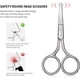 thumbnail image 2 of Tijeras para el pelo de la nariz, tijeras para cejas, tijeras pequeñas de acero inoxidable, diseño de punta redonda, tijeras de peluquería, tijeras afiladas para barba y bigote, punta de seguridad, ac Namotu CZBG-ZC88, 2 of 7