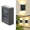 thumbnail image 2 of GQDIN Outdoor Wall Light Solar Powered,3.15" Front Porch Lights LED Wall Sconce Illuminate Outdoor Sunlight Sensor Lamp IP65 Waterproof LED Modern Deck Lighting Decor for House Patio Porch, 2 of 9