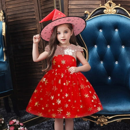 

Dezsed Halloween Dress For Girls Children Girls Middle-Aged Gauze Skirt Halloween Cosplay Masquerade Dresses Girl Party Dress Kids Clothes Girls 2-10 Years