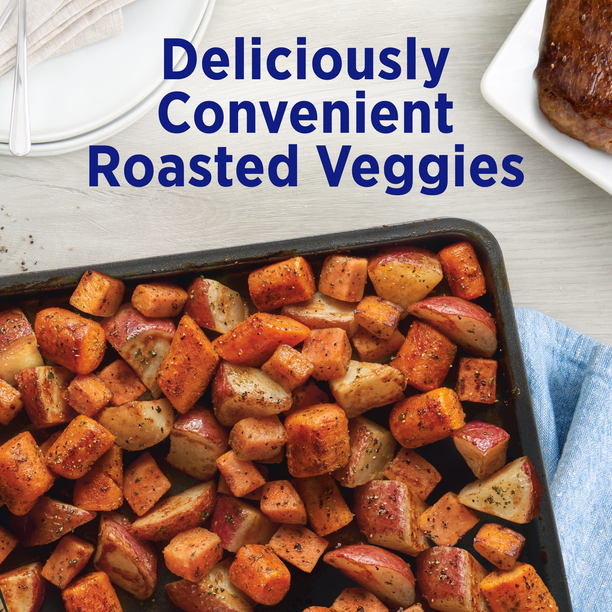 Birds Eye Oven Roasters Seasoned Sweet Potatoes, Carrots & Red Potatoes, Frozen Vegetables, 14 oz.