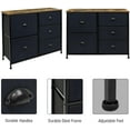 thumbnail image 3 of Sorbus Dresser with 5 Drawers - Furniture Storage Tower Unit for Bedroom, Hallway, Closet, Office Organization - Steel Frame, Wood Top, Easy Pull Fabric Bins (Rustic Black), 3 of 7
