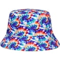 thumbnail image 3 of CoCopeaunts Colorful Tie Dye Bucket Hat for Women Rainbow-Vortex Bucket Cap Summer Sunscreen Fashion Reversible Fisherman Hat, 3 of 8