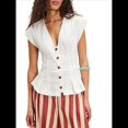thumbnail image 1 of Blusa de Corta con Botones y Dobladillo con Volantes para Mujer, Estilo Bohemio Y2K, Estilo Cárdigan con Ribete de Encaje, para Verano L, 1 of 7