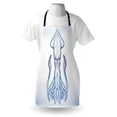 thumbnail image 3 of Kraken Apron Squid Figure in Classic Line Art Styled Graphic Nautical Marine Sea Creature Image Art, Unisex Kitchen Bib Apron with Adjustable Neck for Cooking Baking Gardening, Blue, by Ambesonne, 3 of 3