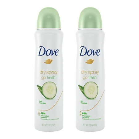 (2 Pack) Dove Dry Spray Antiperspirant Deodorant Cool Essentials 3.8