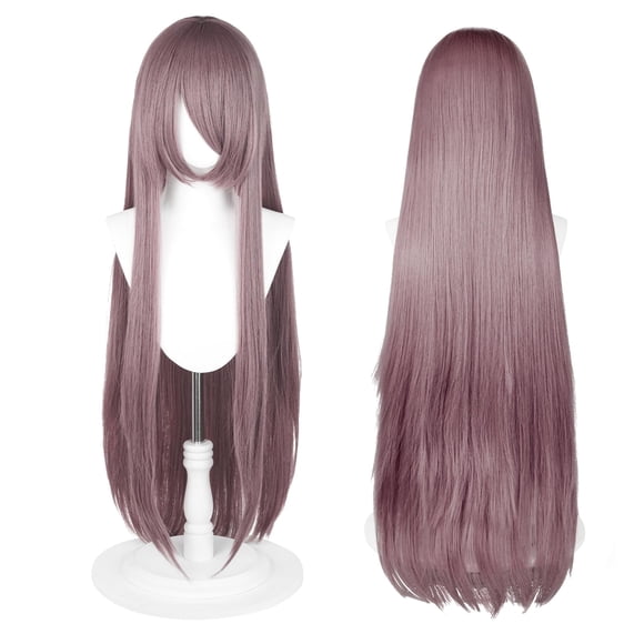 Peluca UTIEHD de 100 cm de largo para cosplay de anime, color malva