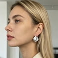 thumbnail image 5 of SFTING Hoop Earrings for Women Twisted Brushed Matte Chunky Huggie Silver Plated Jewelry Anniversary Gift for Her, 5 of 7
