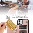 thumbnail image 4 of Design for iPhone 11 Wallet Case with Tempered Glass Screen Protector Credit Card Holder Wallet Slot Stand Kickstand Flip Leather Protective Cover for iPhone11/Eleven XI 11R Women Rose Gold, 4 of 15